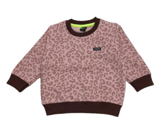 Tea Pink Animal Print  Sweat Shirt