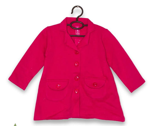 Shocking Pink Kids Girls Fleece Coat