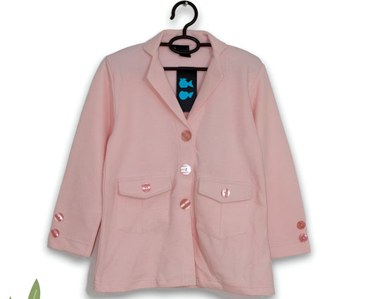 Baby Pink Safini Coat For Kids Girls