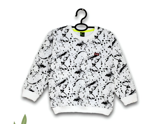 Black & White Print Sweat-Shirt